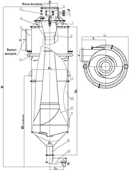 Коагуляционный пылеуловитель КЦМП-2,5